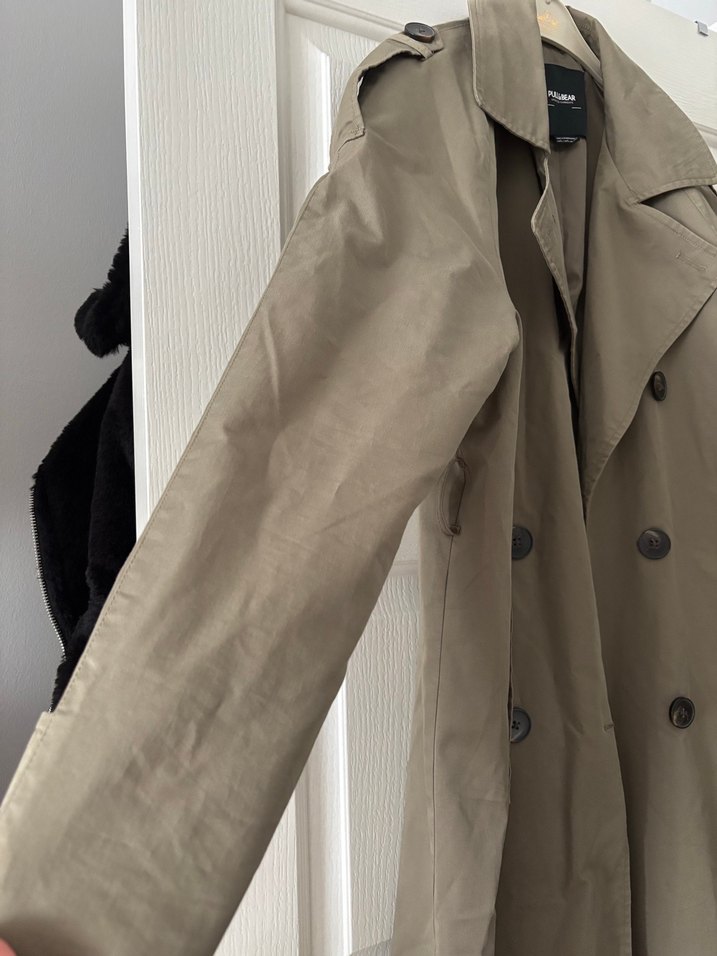 Bej Uzun Kadın Trençkot - Görsel 3