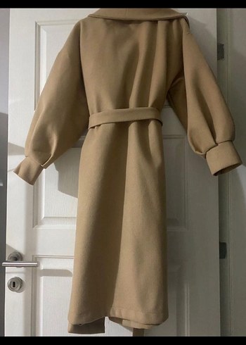 Camel Renk Uzun Kadın Kaban - Görsel 3