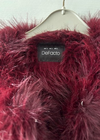 Bordo Kadın Suni Kürk Ceket - Görsel 3