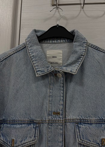 Düğmeli Gri Kadın Kot Ceket - Görsel 2