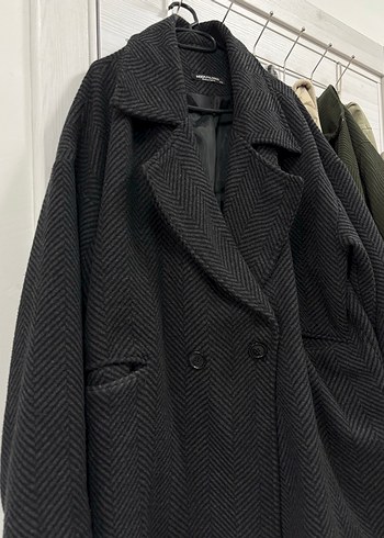 Antrasit Çift Düğmeli Kaban - Görsel 2