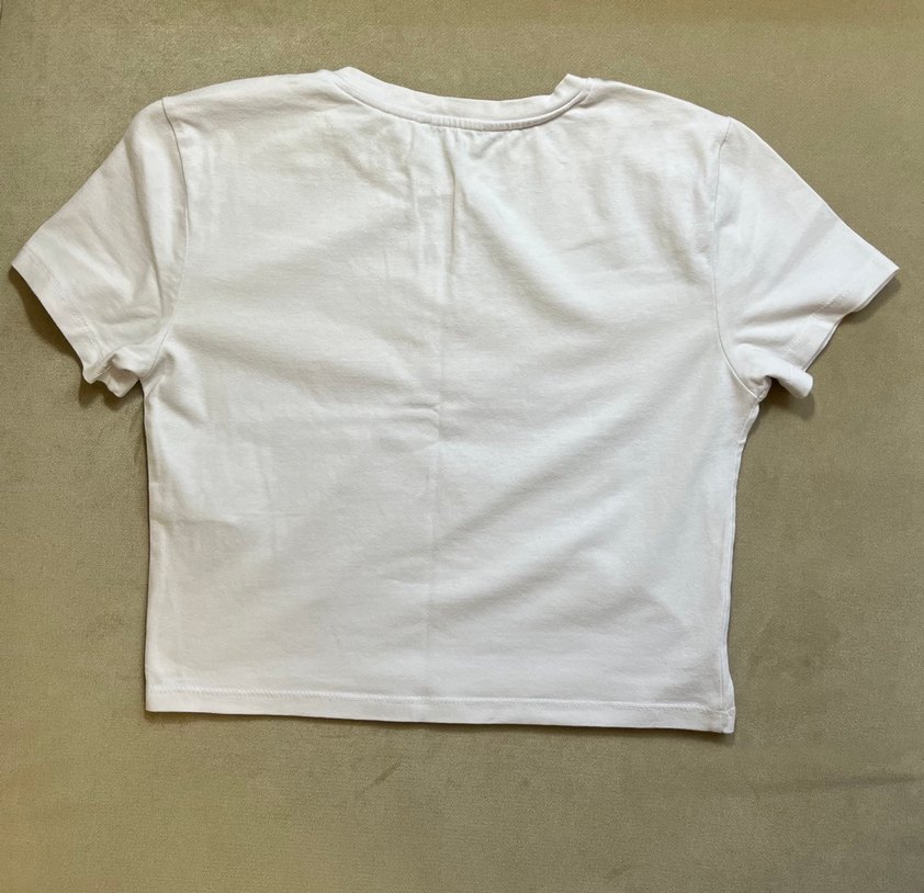 Crop Bisiklet Yaka Kısa Kollu Tişört - Görsel 2