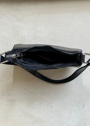 Klasik Siyah Yılan Desenli Deri Kadın Çanta - Görsel 4