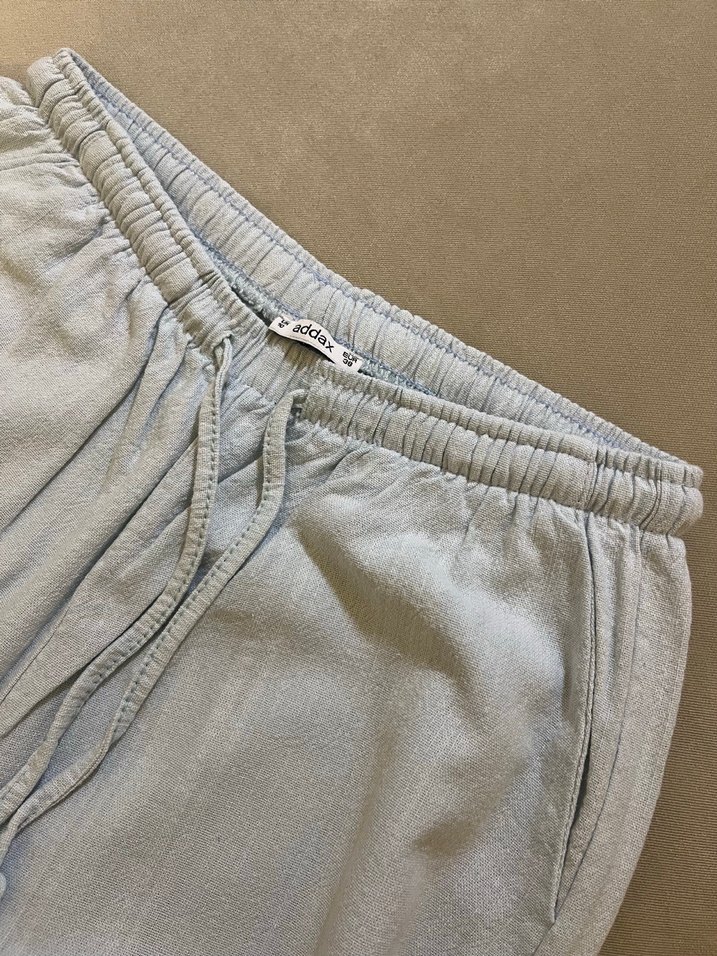 Su Yeşili Keten Kadın Pantolon - Görsel 3