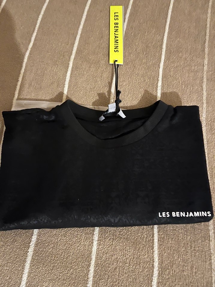 LES BENJAMINS Siyah Erkek Tişört - Görsel 2