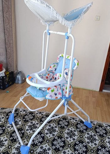 Renkli Mavi Bebek Mama Sandalyesi - Görsel 2