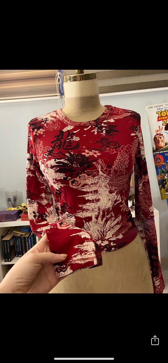 Baskılı Bohem Uzun Kollu Bluz - Görsel 2