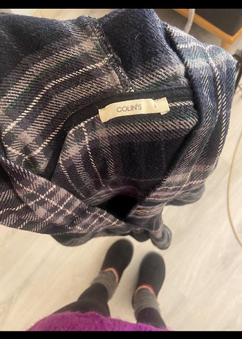 Ekoseli Kapüşonlu Kadın Gömlek - Görsel 5