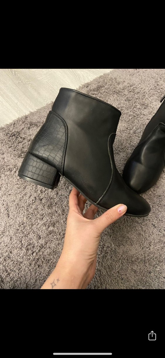 Deri Fermuarlı Topuklu Bot/Bottie - Görsel 2