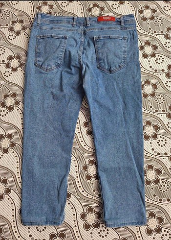 Düğmeli Bağlama Desenli Erkek Kot Pantolon - Görsel 2