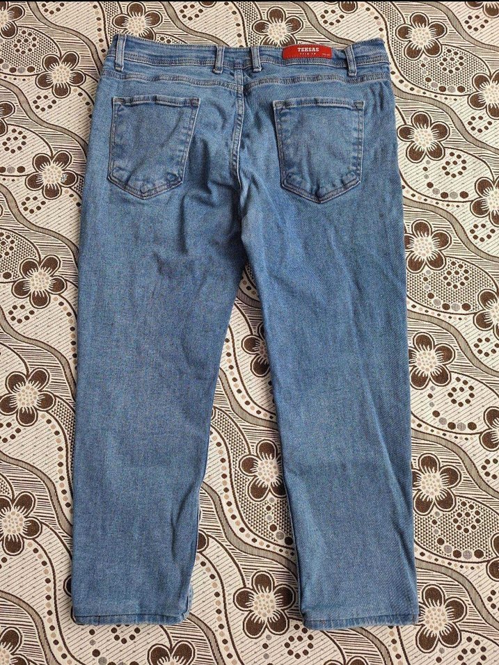 Düğmeli Bağlama Desenli Erkek Kot Pantolon - Görsel 2