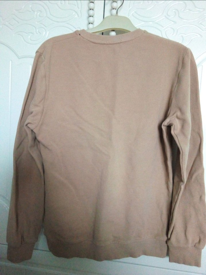 Erkek Bej Basic Sweatshirt - Görsel 3