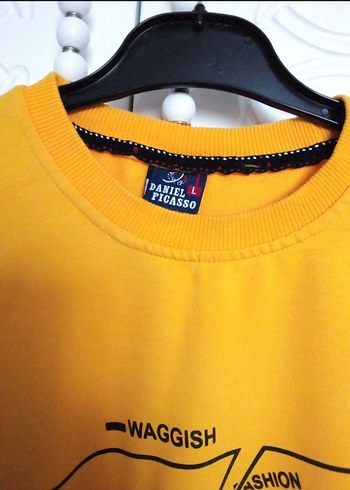 Sarı Baskılı Erkek Sweatshirt - Görsel 2