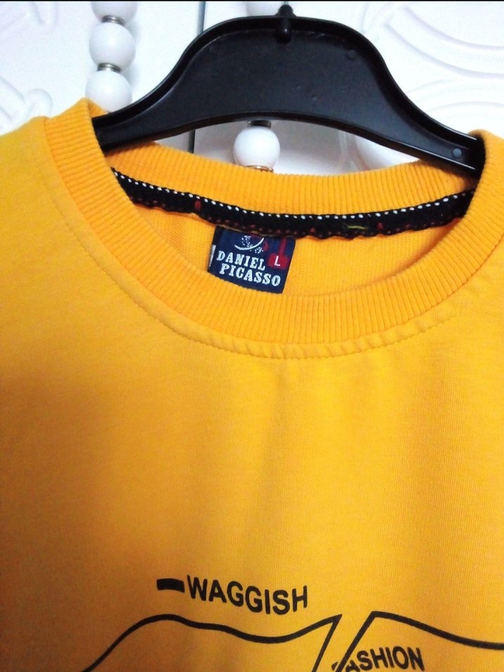 Sarı Baskılı Erkek Sweatshirt - Görsel 2