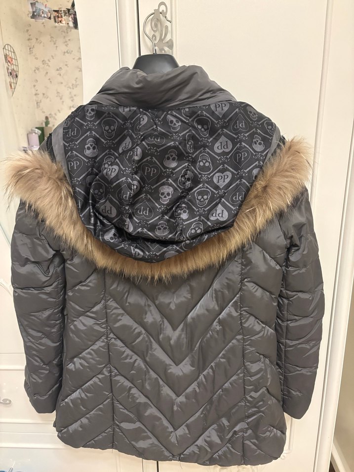 Phılıpp pleın kaz tüylü orijinal gri mont - Görsel 2