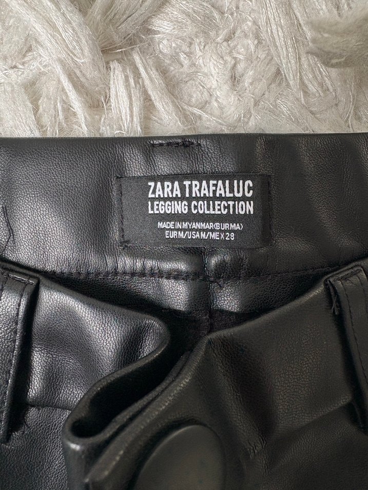 Siyah Deri Kadın Pantolon, - Görsel 2