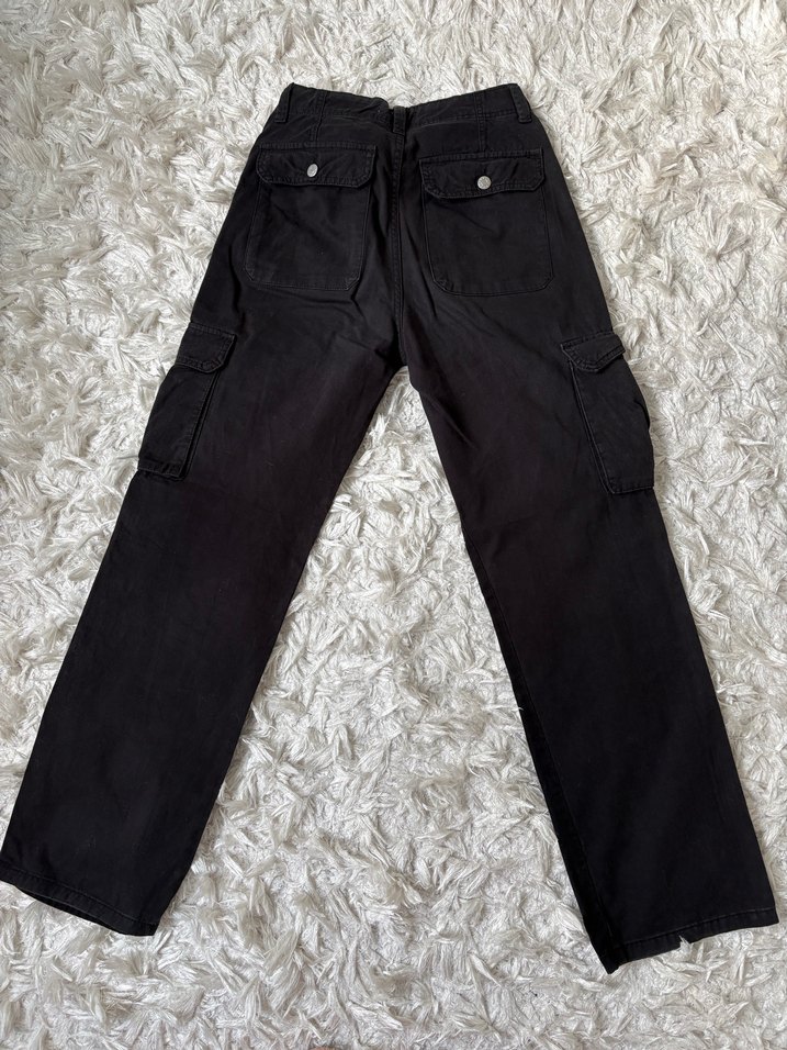 Siyah Rahat Kesim Midi Kadın Kot Pantolon - Görsel 3