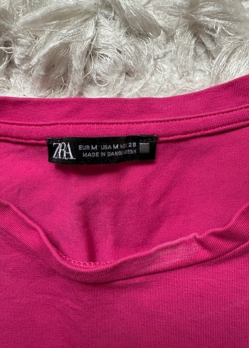 Pembe Kısa Kollu Mini Basic Tişört - Görsel 2