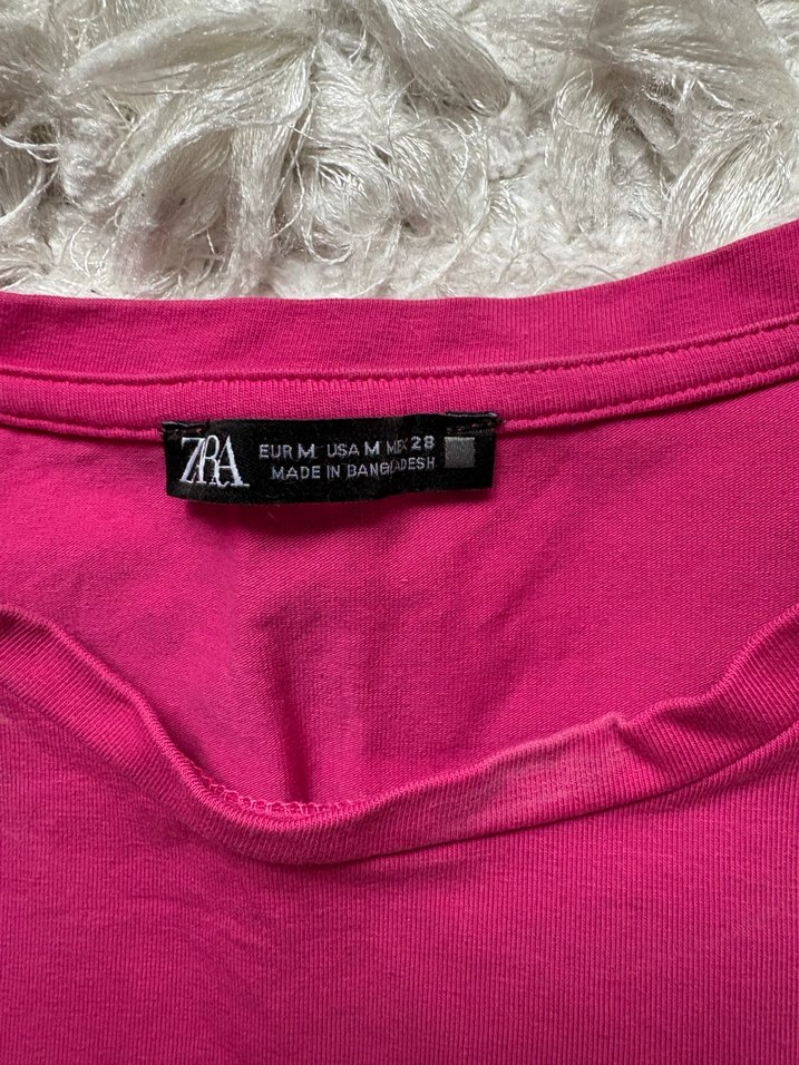 Pembe Kısa Kollu Mini Basic Tişört - Görsel 2