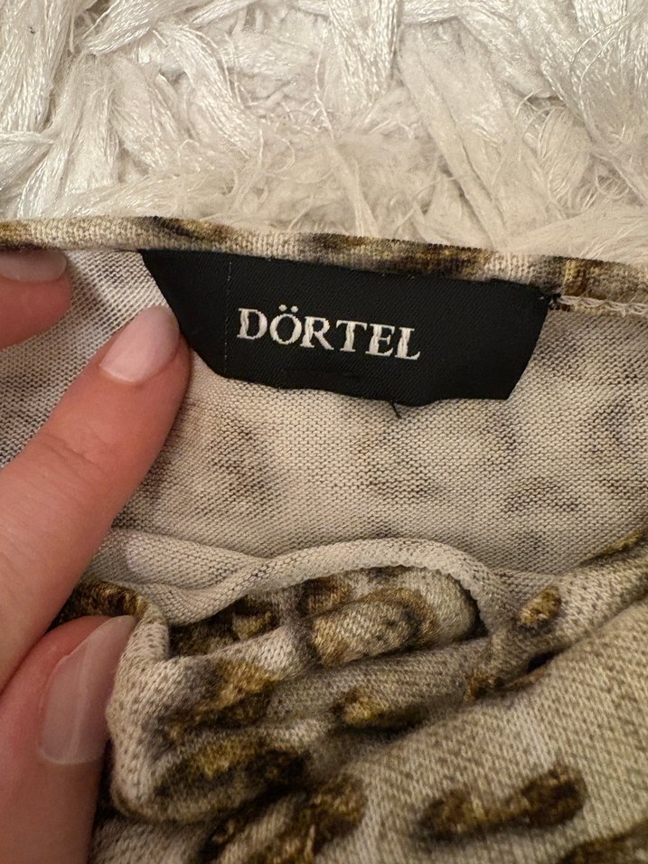 Kahverengi Leopar Desenli Bohem Kadın Bluz - Görsel 2