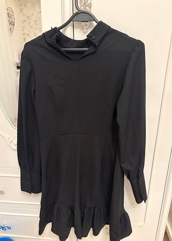 Siyah Midi Uzun Kollu Elbise - Görsel 3