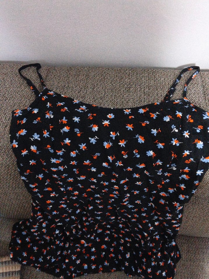 Kısa Kollu, V Yakalı Çiçek Desenli Kadın elbise - Görsel 2