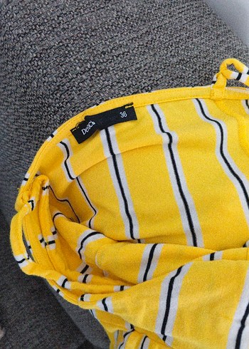 Sarı Gri Çizgili Bebek Slingi - Görsel 2