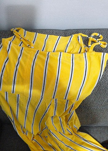 Sarı Gri Çizgili Bebek Slingi - Görsel 7