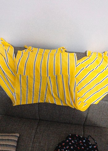 Sarı Gri Çizgili Bebek Slingi - Görsel 4