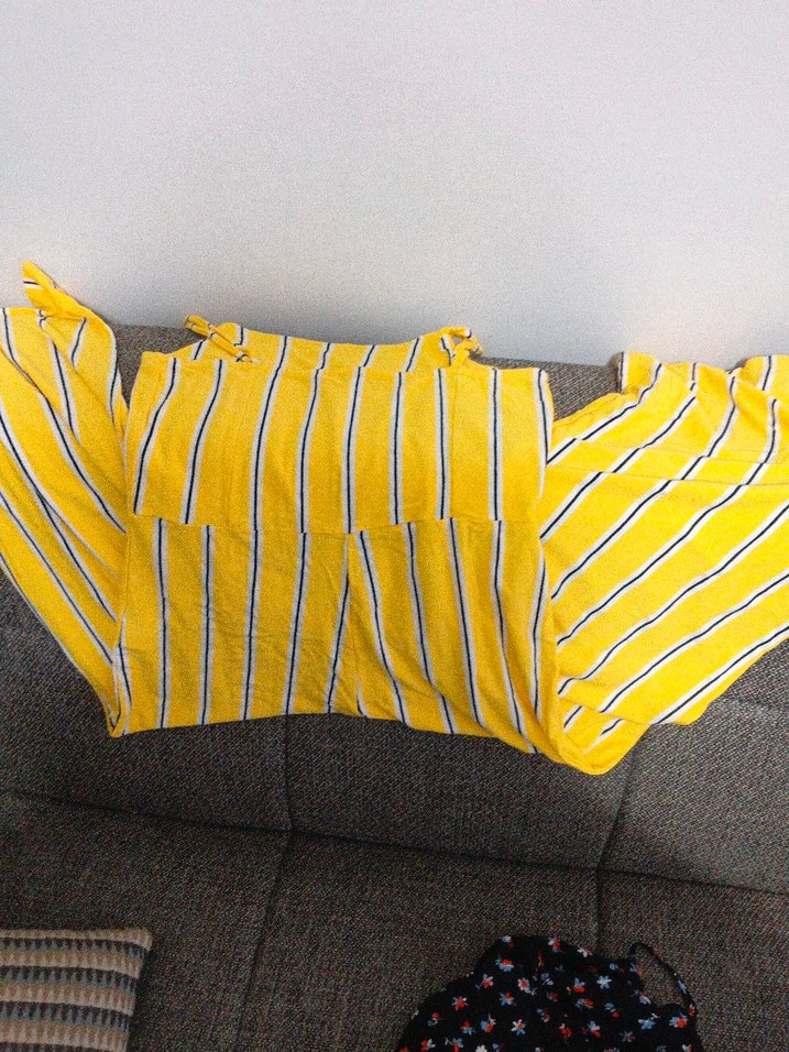 Sarı Gri Çizgili Bebek Slingi - Görsel 4