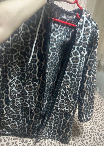 Kahverengi Leopar Desenli Uzun Kadın Kaban - Görsel 5