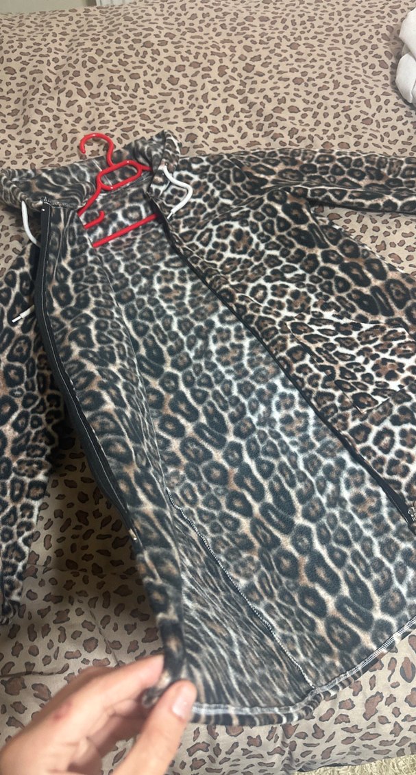 Kahverengi Leopar Desenli Uzun Kadın Kaban - Görsel 3