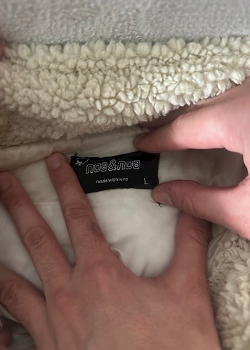 Bayan için Bej Yumuşak Kışlık Mont - Görsel 5