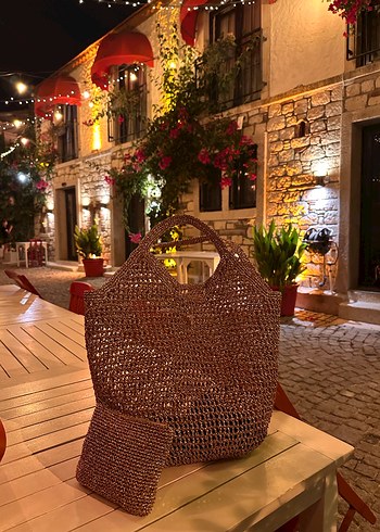 Örgü Prada Model Bakır Kadın Çanta - Görsel 2