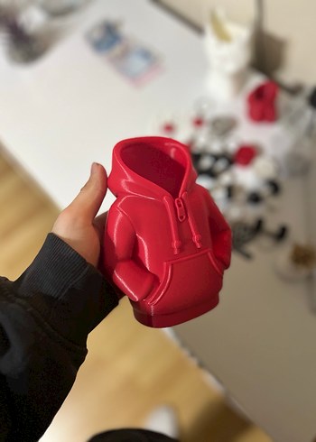 Kırmızı Kapüşonlu Sweatshirt Kalemlik - Görsel 2