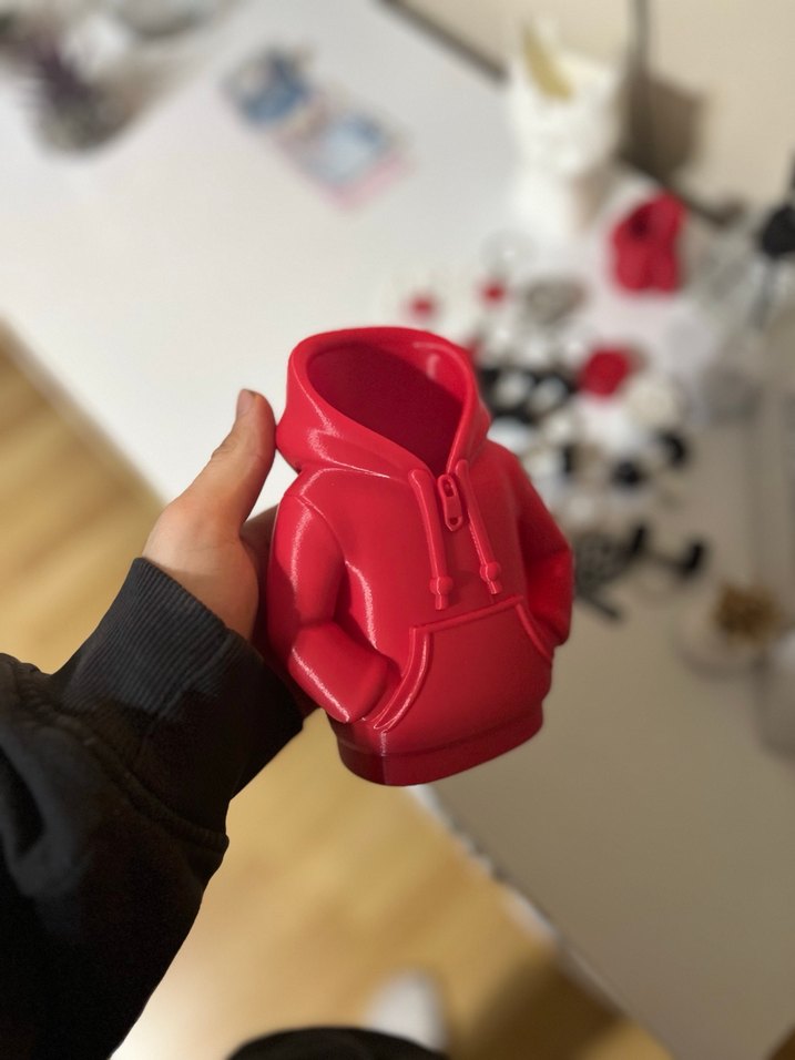 Kırmızı Kapüşonlu Sweatshirt Kalemlik - Görsel 2