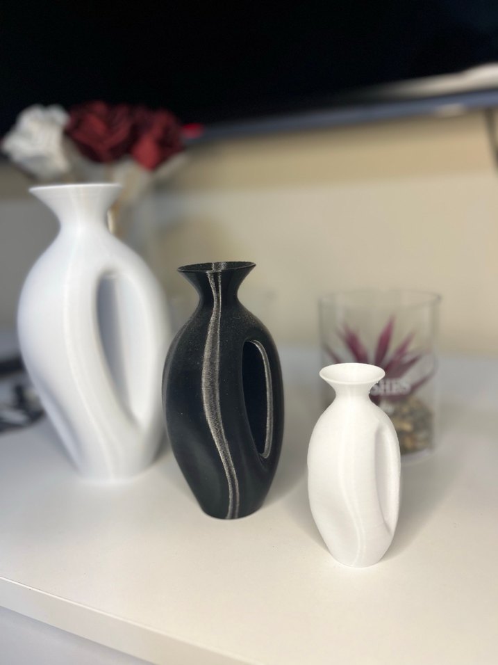Beyaz ve Siyah Dekoratif Vazolar Seti - Görsel 2