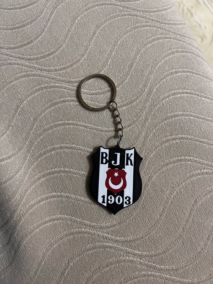 Parlak Siyah BJK Anahtarlık - Görsel 3