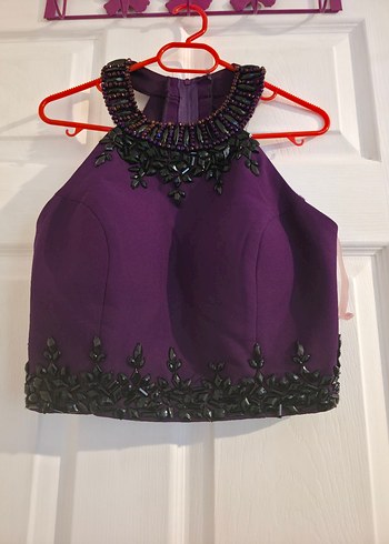 Kadın Mor Uzun Drapeli Gotik Abiye Elbise - Görsel 2