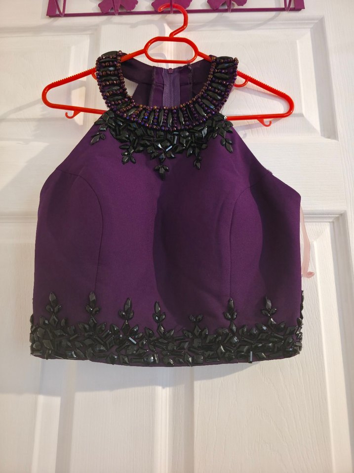 Kadın Mor Uzun Drapeli Gotik Abiye Elbise - Görsel 2