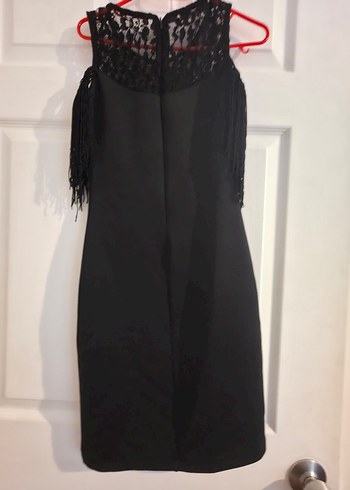 Siyah Püsküllü Abiye Elbise - Görsel 2