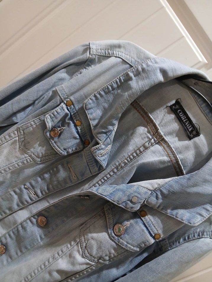 çocuk Düğmeli Denim Ceket - Görsel 2