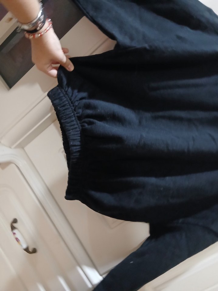 Siyah Uzun Kollu Dar Kesim Sweatshirt - Görsel 2