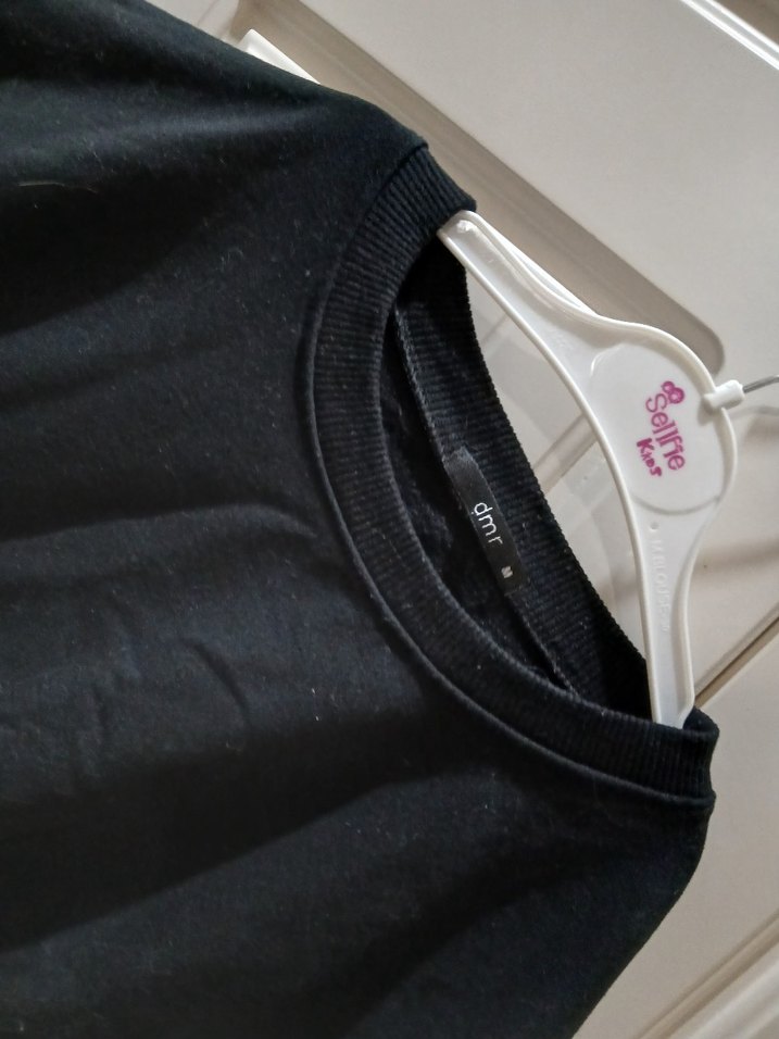 Siyah Uzun Kollu Dar Kesim Sweatshirt - Görsel 3