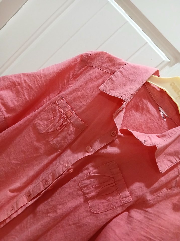 Pembe Keten Düğmeli çocuk Gömlek - Görsel 2