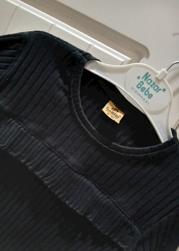 Siyah Uzun Kollu İnce Triko çocuk Kazak - Görsel 2