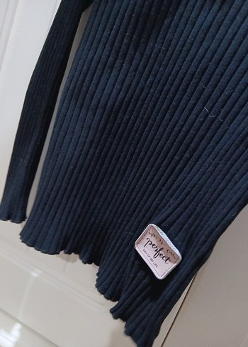 Siyah Uzun Kollu İnce Triko çocuk Kazak - Görsel 3