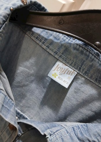 Düğmeli Kot Gömlek, Uzun Kollu, Salaş Kesim - Görsel 3