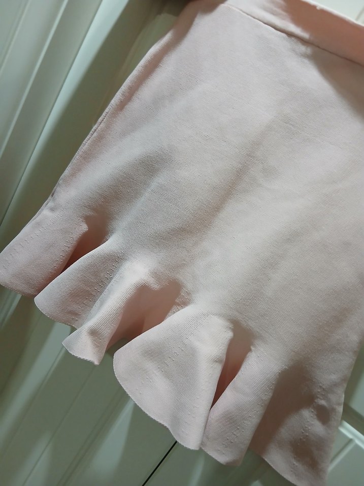 Pembe Volanlı Midi Kadın Etek - Görsel 2