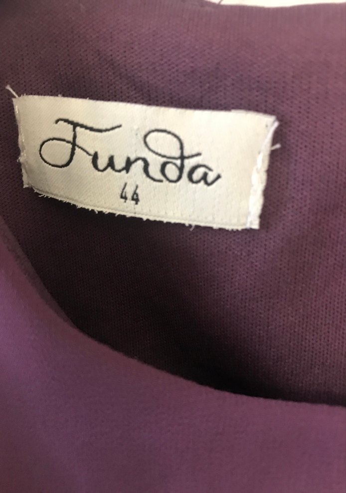 Mor Uzun Kollu V Yakalı Kadın Abiye Elbise - Görsel 2